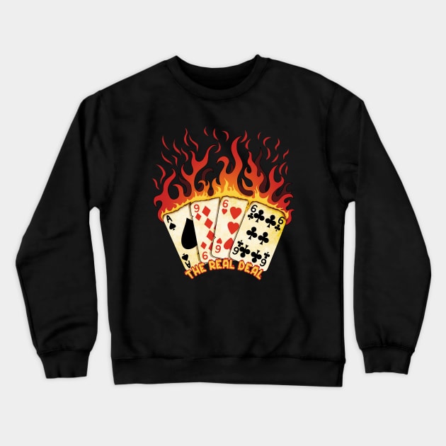 Born in 1966 - Birthday burning cards Crewneck Sweatshirt by TMBTM